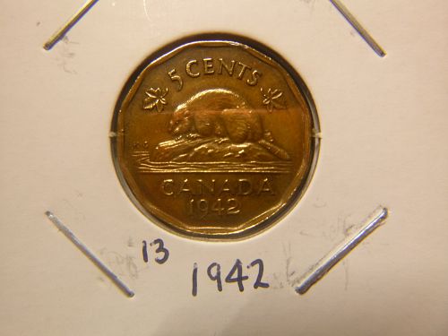 CANADA 1942 KING GEORGE VI 5 CENT
