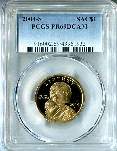 2004 - S  SACAGAWEA  "Golden Dollar"  PCGS  PR 69 DCAM