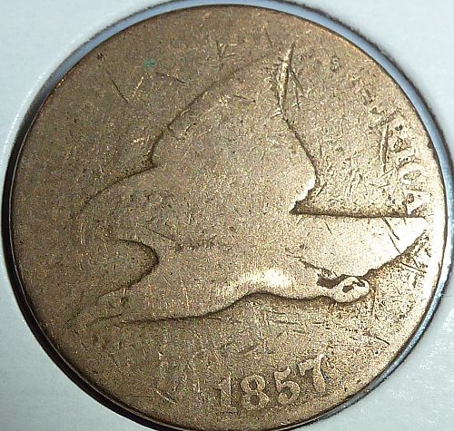 1857 GOOD Flying Eagle  Cent  (177-4)