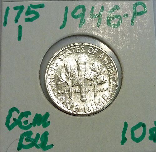 1946-P Gem Brilliant Uncirculated Roosevelt Dime ( 175-1)