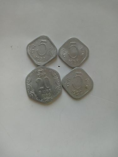 8) ..India four different  Circulated..coins..
