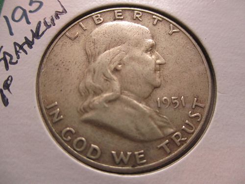 1951  VG10 Franklin Half Dollar.  Item: 40 F51-14.