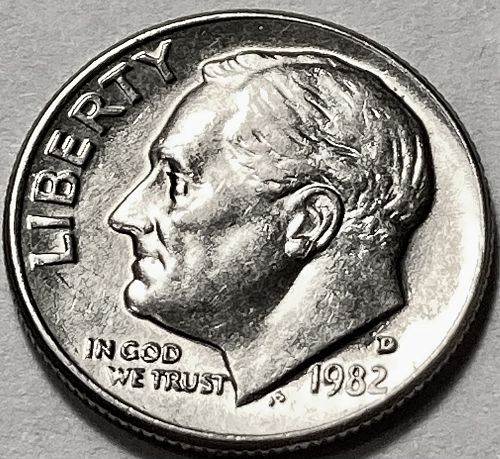 1982 D Roosevelt Dimes
