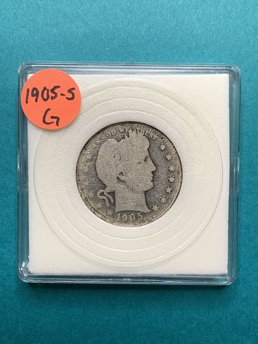1905-S Barber Quarter- Key Date