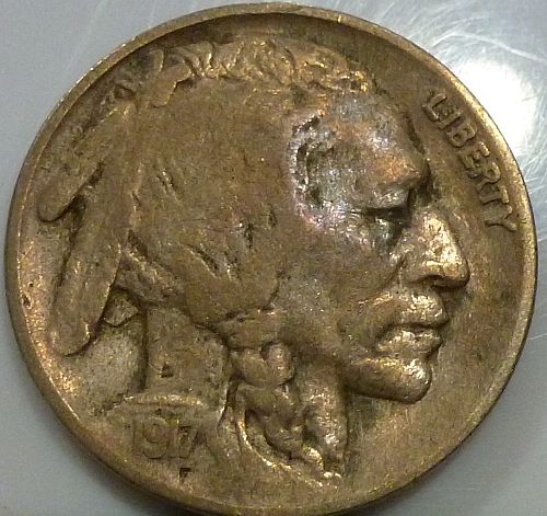 1917-D Full FINE Buffalo Nickel ( 251-18)