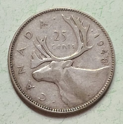 CANADA Quarter 1948 Very Fine-20 KEY DATE!