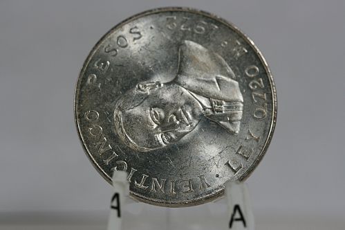 1972 Mexico Silver 25 Peso Benito Juarez BU/UNC