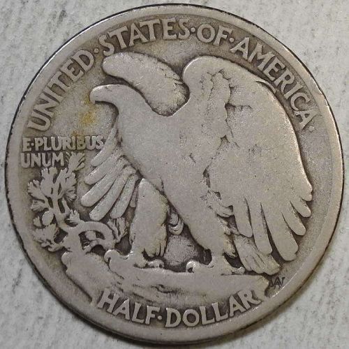 1917-D Obverse Walking Liberty Half Dollar, Good+, Original  0801-14