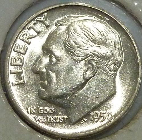 UNCIRCULATED 1950-P Roosevelt Silver Dime. # 100-28