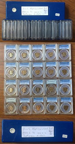 1984S to 2003S PR69DCAM Jefferson Nickels 20 Coins & PCGS Case