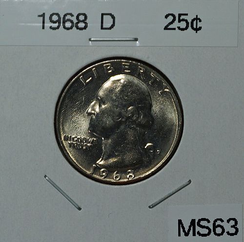 1968 D Washington Quarter