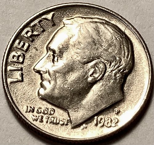 1982 P Roosevelt Dimes