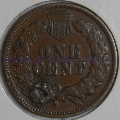 1874 Indian Cent Snow 10 Holed