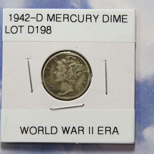 1942-D  MERCURY DIME (WORLD WAR II ERA) COMB SHIP ~ LOT D198