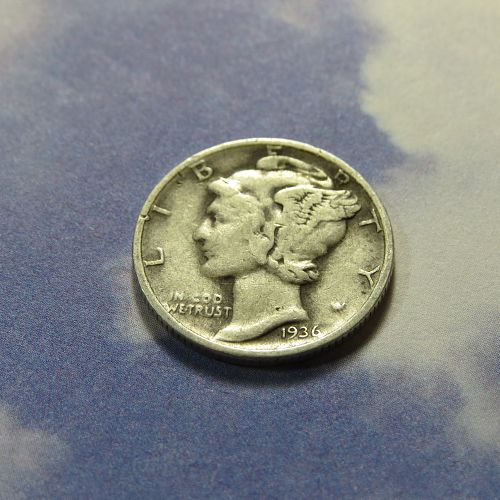 1936-D  MERCURY DIME (NICE COIN) COMB SHIP ~ LOT D215