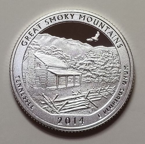 2014-S Tennessee-Great Smoky Mtns SILVER Proof-65 (GEM) National Parks Quarter