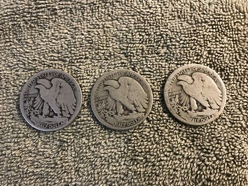 1917 S 1918 S 1920 S Walking Liberty Half Dollar