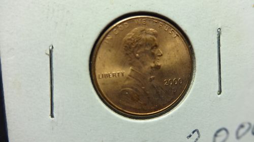 USA 1 Cent 2000 D  *Lincoln Memorial* 👀