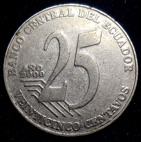 ✅2000 Ecuador 25 Centavos✅