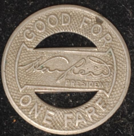 Indianapolis Railways (Indiana) Fare Token IN 460T #2