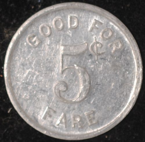 Mason City And Clear Lake Traction Co. (Iowa) 5¢ Fare Token IA 600A