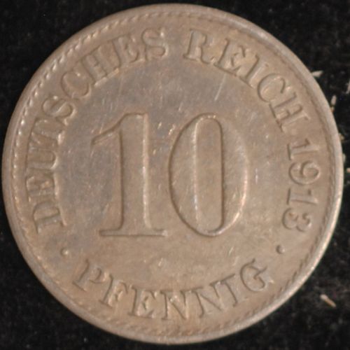 1913A Germany/Empire 10 Pfennig AU