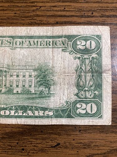 1934 $20 Dollar Bill Federal Reserve Note Lime Green Seal Chicago Nice!