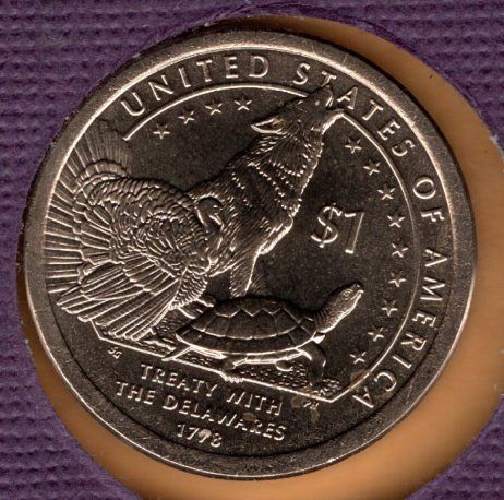 2013 P Native American & Sacagawea Dollars: Treaty With The Delawares 1778 -#10-