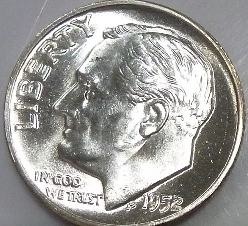 1952-P BU Roosevelt Silver Dime. High Quality ( 233-19)