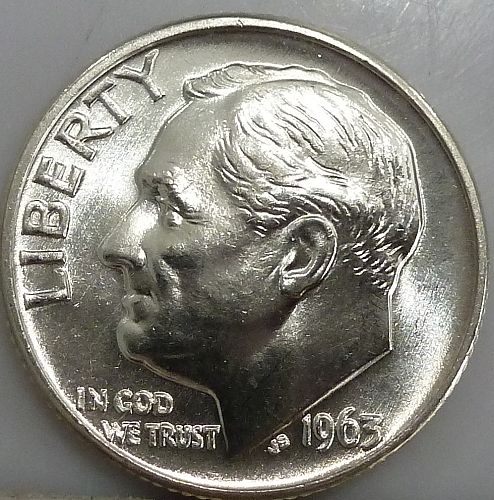 1963-D BU Roosevelt Silver Dime. High Quality ( 233-33)