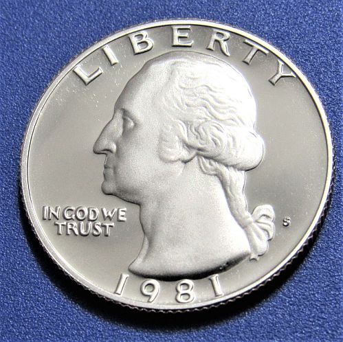1981-S 25 Cents - Washington Quarter - Cameo Proof - Clad