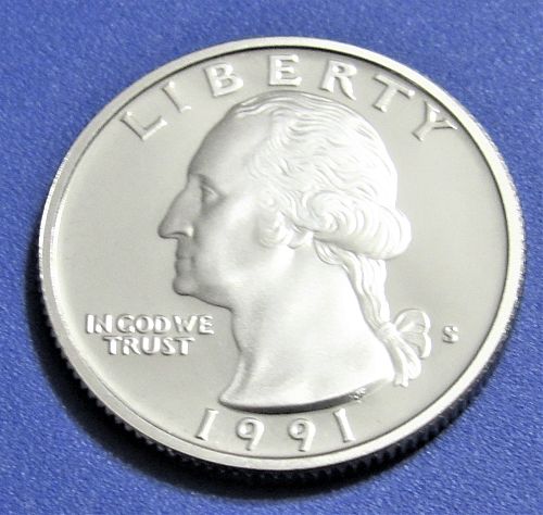 1991-S 25 Cents - Washington Quarter - Cameo Proof