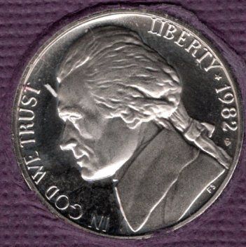 1982 s Jefferson Nickel - Proof -#11-5