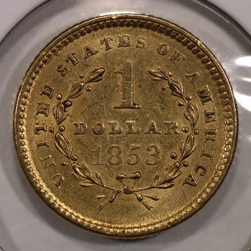 1853 P Gold Dollar