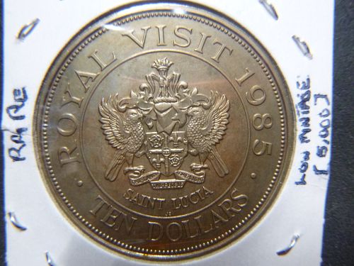 ISLE OF MAN 1985 SAINT LUCIA 10 DOLLARS