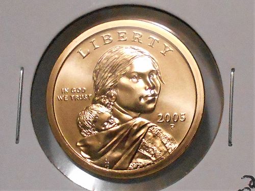 2005 P Uncirculated Sacagawea dollar from mint set 05-02