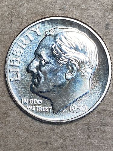 1950 Roosevelt Silver Dime Pr66