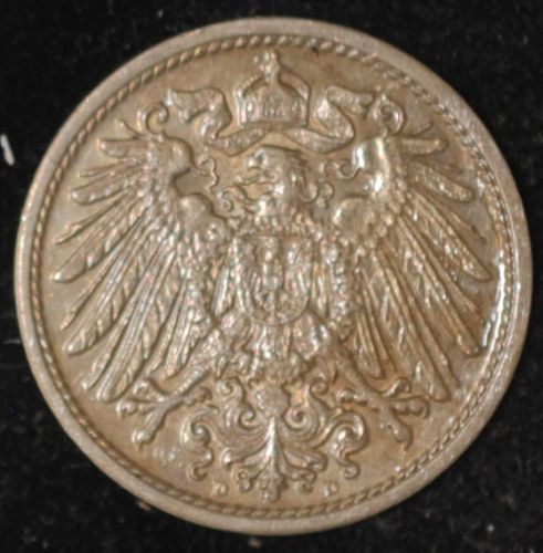 1913D Germany/Empire 10 Pfennig AU