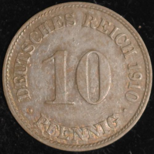 1910D Germany/Empire 10 Pfennig XF
