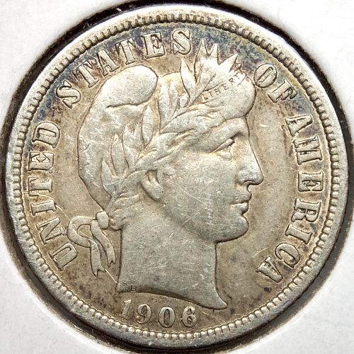 1906 P Barber Dime#11 RPD Variety