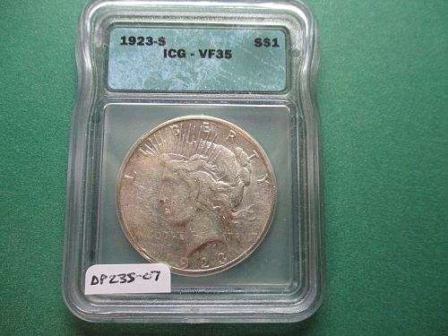 1923-S  VF35 Peace Dollar.  Item: DP 23S-07.