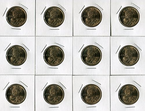 12 - 2003  -  D   SACAGAWEA  "Golden Dollars"    B U    "Fresh From A Mint Roll"