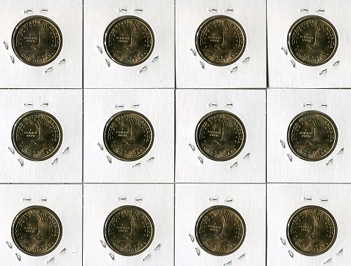 12 - 2003  -  D   SACAGAWEA  "Golden Dollars"    B U    "Fresh From A Mint Roll"
