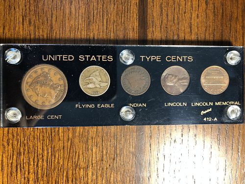 United States 5 coin Type set in a Capitol holder display VERY NICE
