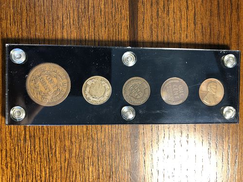 United States 5 coin Type set in a Capitol holder display VERY NICE