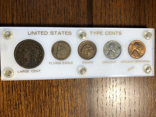 United States 5 coin Type set in a Capitol holder display VERY NICE