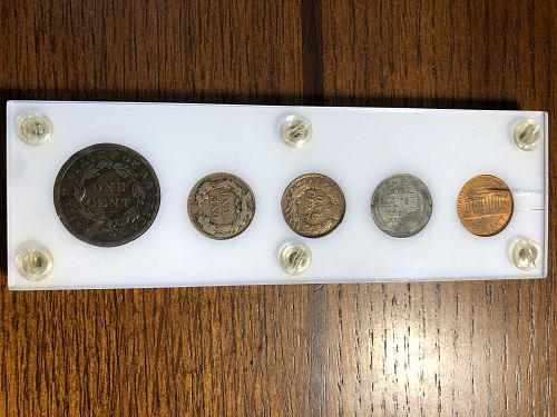 United States 5 coin Type set in a Capitol holder display VERY NICE