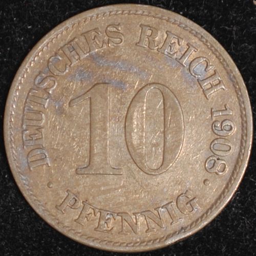 1908E Germany/Empire 10 Pfennig XF