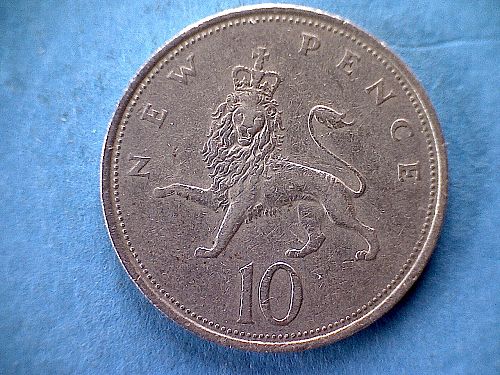 1968 GREAT BRITAIN TEN NEW PENCE COPPER NICKEL