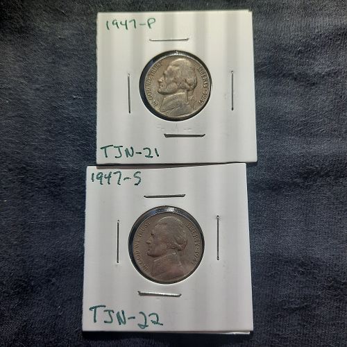 1947 P&S Jefferson nickels